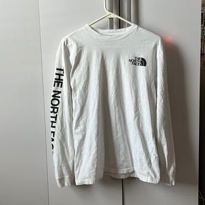 The North Face long sleeve t shirt, White and black, Size medium in Mens